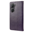 For Asus Zenfone 9 Butterfly Flower Pattern Flip Leather Phone Case(Dark Purple)