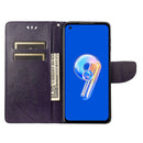 For Asus Zenfone 9 Butterfly Flower Pattern Flip Leather Phone Case(Dark Purple)