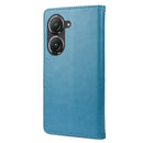 For Asus Zenfone 9 Butterfly Flower Pattern Flip Leather Phone Case(Blue)