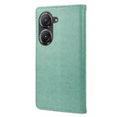 For Asus Zenfone 9 Butterfly Flower Pattern Flip Leather Phone Case(Green)