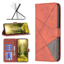 For Xiaomi Redmi A1 Magnetic Buckle Rhombus Texture Leather Phone Case(Brown)