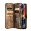 For iPhone 14 Plus CaseMe 008 Detachable Multifunctional Leather Phone Case(Brown)