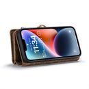 For iPhone 14 Plus CaseMe 008 Detachable Multifunctional Leather Phone Case(Brown)