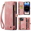 For iPhone 14 Pro Max CaseMe 008 Detachable Multifunctional Leather Phone Case(Pink)