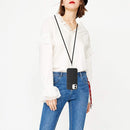 For iPhone 11 Wheat Straw Material Degradable TPU Phone Case with Lanyard(Black)
