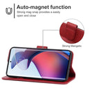 For Motorola Moto G72 Leather Phone Case(Red)