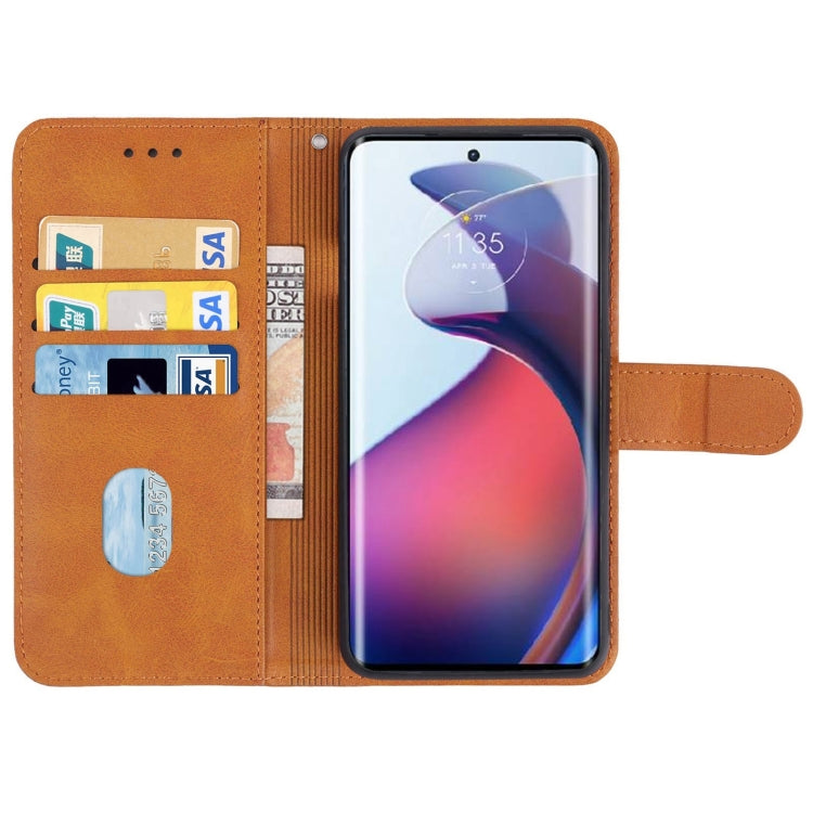 For Motorola Moto G72 Leather Phone Case(Brown)
