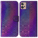 For Motorola Moto G32 Colorful Magnetic Buckle Leather Phone Case(Purple)