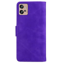 For Motorola Moto G32 Skin Feel Pure Color Flip Leather Phone Case(Purple)