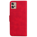 For Motorola Moto G32 Skin Feel Pure Color Flip Leather Phone Case(Red)