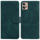 For Motorola Moto G32 Skin Feel Pure Color Flip Leather Phone Case(Green)