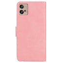 For Motorola Moto G32 Skin Feel Pure Color Flip Leather Phone Case(Pink)