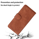 For Motorola Moto G32 Skin Feel Pure Color Flip Leather Phone Case(Brown)