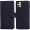 For Motorola Moto G32 Skin Feel Pure Color Flip Leather Phone Case(Black)