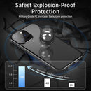 For iPhone 13 Dual-Lock Anti-peeping Glass 360 Full Body Frosted Magnetic Phone Case(Sierra Blue)