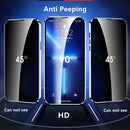 For iPhone 13 Dual-Lock Anti-peeping Glass 360 Full Body Frosted Magnetic Phone Case(Sierra Blue)