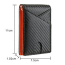 W2108A1 RFID Carbon fiber Business Wallet For Men(Orange)