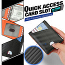 W2108A1 RFID Carbon fiber Business Wallet For Men(Blue)