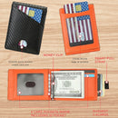 W2108A1 RFID Carbon fiber Business Wallet For Men(Blue)