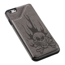 For iPhone 6s / 6 Skull Head Embossing Pattern Shockproof Protective Case with Holder & Card Slots & Wallet(Grey)