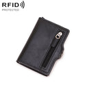 C1911H9 RFID Multi-card PU Leather Metal Card Package(Black)