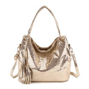 DSY1727 Large Capacity Serpentine Fringe Handbag(Gold)