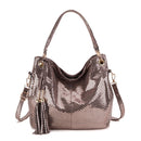 DSY1727 Large Capacity Serpentine Fringe Handbag(Silver)