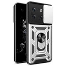 For OnePlus 10T Sliding Camera Cover Design TPU+PC Phone Case(Silver)