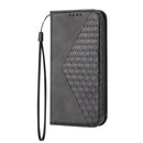 For Motorola Moto G52 4G / G82 5G / G71S Cubic Grid Calf Texture Magnetic Closure Leather Phone Case(Black)