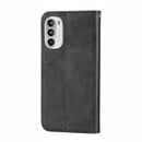 For Motorola Moto G52 4G / G82 5G / G71S Cubic Grid Calf Texture Magnetic Closure Leather Phone Case(Black)