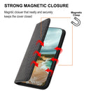 For Motorola Moto G52 4G / G82 5G / G71S Cubic Grid Calf Texture Magnetic Closure Leather Phone Case(Black)