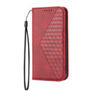 For Motorola Moto G52 4G / G82 5G / G71S Cubic Grid Calf Texture Magnetic Closure Leather Phone Case(Red)