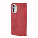 For Motorola Moto G52 4G / G82 5G / G71S Cubic Grid Calf Texture Magnetic Closure Leather Phone Case(Red)