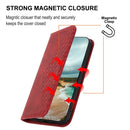 For Motorola Moto G52 4G / G82 5G / G71S Cubic Grid Calf Texture Magnetic Closure Leather Phone Case(Red)