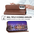 For Motorola Moto G52 4G / G82 5G / G71S Cubic Grid Calf Texture Magnetic Closure Leather Phone Case(Brown)