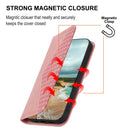 For Motorola Moto G52 4G / G82 5G / G71S Cubic Grid Calf Texture Magnetic Closure Leather Phone Case(Rose Gold)