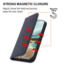 For Motorola Moto G52 4G / G82 5G / G71S Cubic Grid Calf Texture Magnetic Closure Leather Phone Case(Blue)