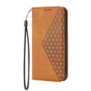 For Motorola Moto G52 4G / G82 5G / G71S Cubic Grid Calf Texture Magnetic Closure Leather Phone Case(Yellow)