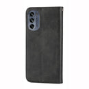 For Motorola Moto G62 Cubic Grid Calf Texture Magnetic Closure Leather Phone Case(Black)