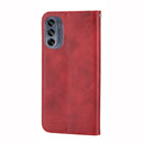 For Motorola Moto G62 Cubic Grid Calf Texture Magnetic Closure Leather Phone Case(Red)