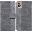 For Motorola Moto G32 Geometric Embossed Flip Leather Phone Case(Grey)