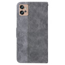For Motorola Moto G32 Geometric Embossed Flip Leather Phone Case(Grey)