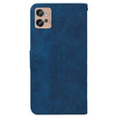 For Motorola Moto G32 Geometric Embossed Flip Leather Phone Case(Blue)