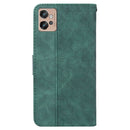For Motorola Moto G32 Geometric Embossed Flip Leather Phone Case(Green)