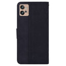 For Motorola Moto G32 Geometric Embossed Flip Leather Phone Case(Black)