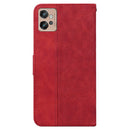 For Motorola Moto G32 Geometric Embossed Flip Leather Phone Case(Red)