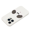 For iPhone 14 Pro Silicone Painted Phone Case with Lanyard(Feather Panda)