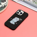 For iPhone 14 Pro Silicone Painted Phone Case with Lanyard(Hippo)
