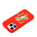 For iPhone 14 Pro Silicone Painted Phone Case with Lanyard(Dinosaur)
