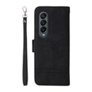 For Samsung Galaxy Z Fold4 BETOPNICE Dual-side Buckle Leather Phone Case(Black)